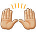 🙌🏼 raising hands: medium-light skin tone display on Samsung